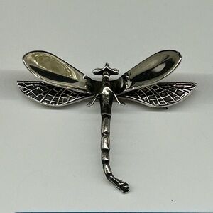 Elegant Silver Dragonfly Brooch